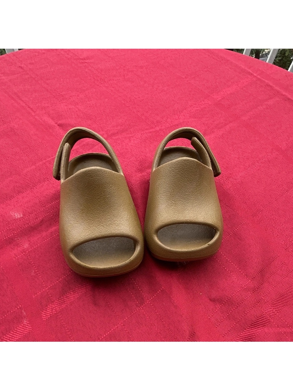 Yeezy Kids Tan Slip-On Back-Strap Sandals